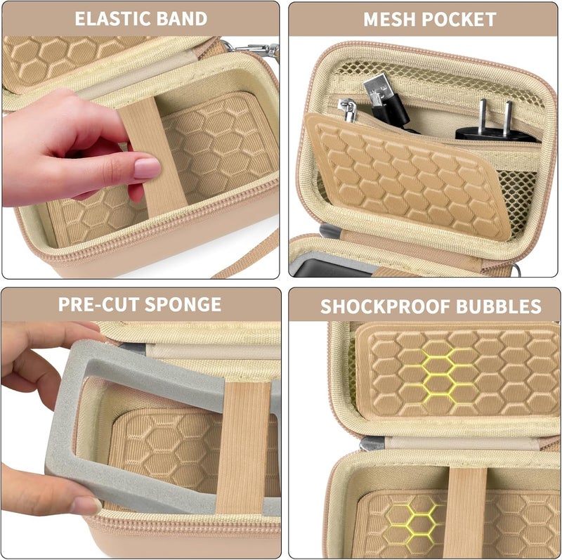 Comecase Carrying & Protective Case for Digital Camera, AbergBest 21 Mega Pixels 2.7" LCD Rechargeable HD/Kodak Pixpro/Canon PowerShot ELPH 180/190 / Sony DSCW800 / DSCW830 Cameras for Travel - Beige - Image 4